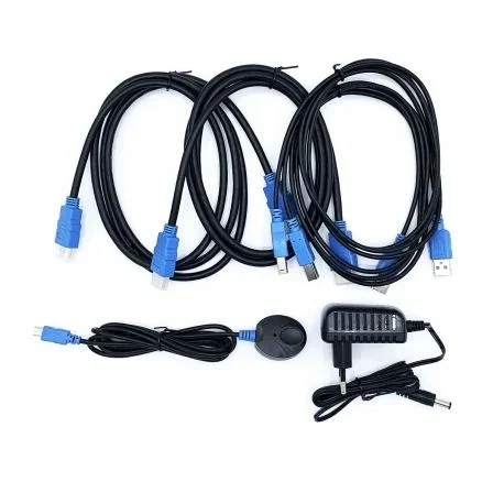 Aisens Conmutador KVM HDMI 4K@60Hz USB 1U-2PC Negro